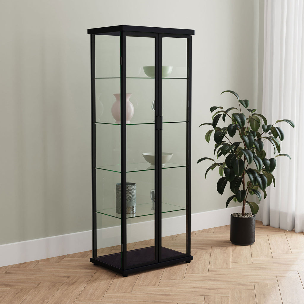 Nevra - 4 Shelf Display LED Curio Cabinet
