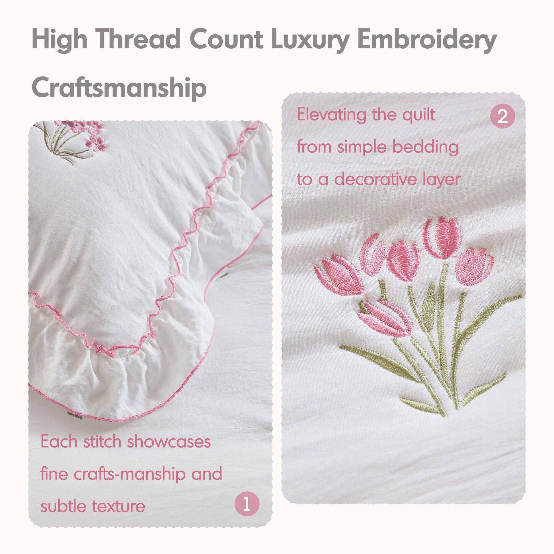 Aglaia - Twin Quilt Set - Pink