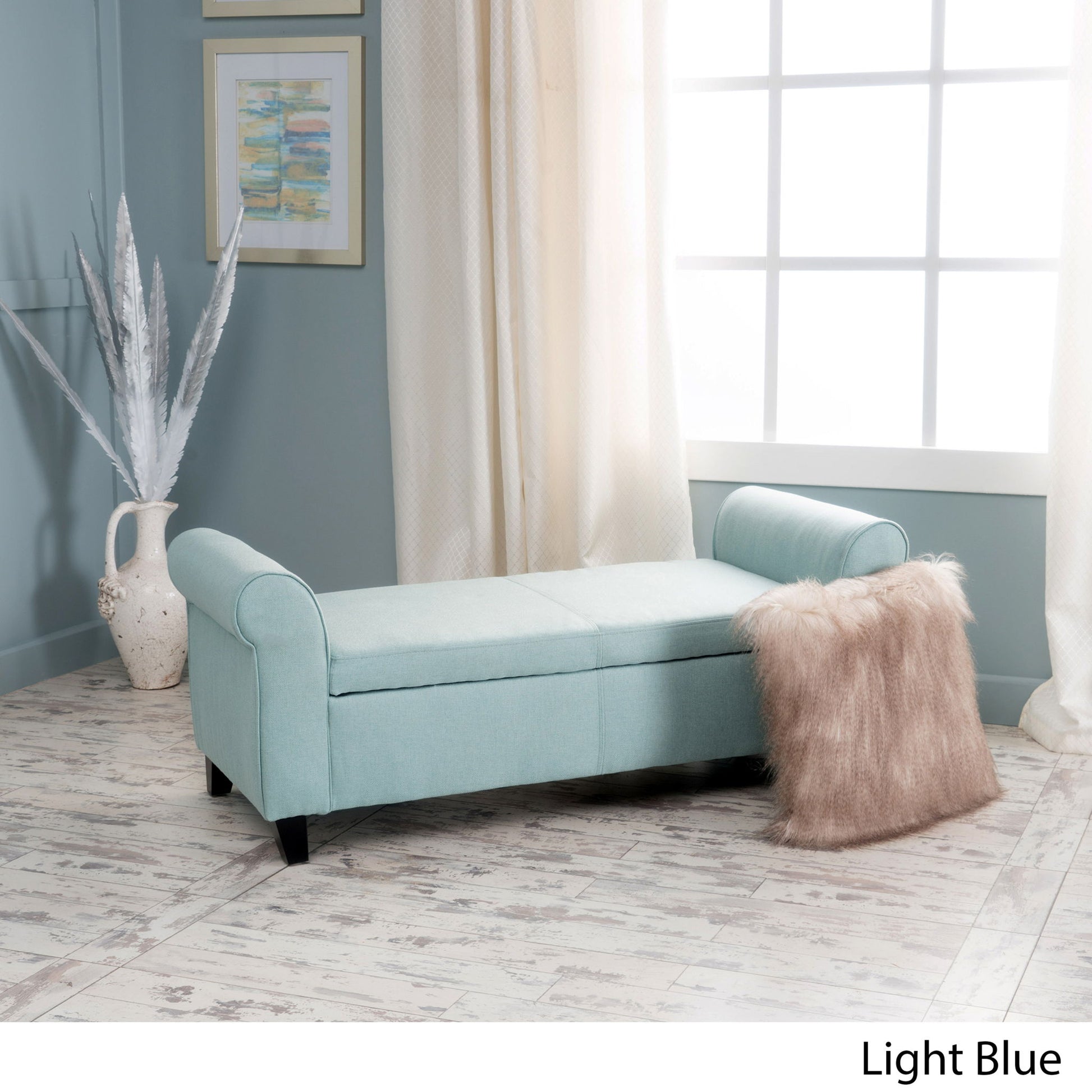 Hayes - Armed Storage Bench With Rolled Arms And Button Tufting