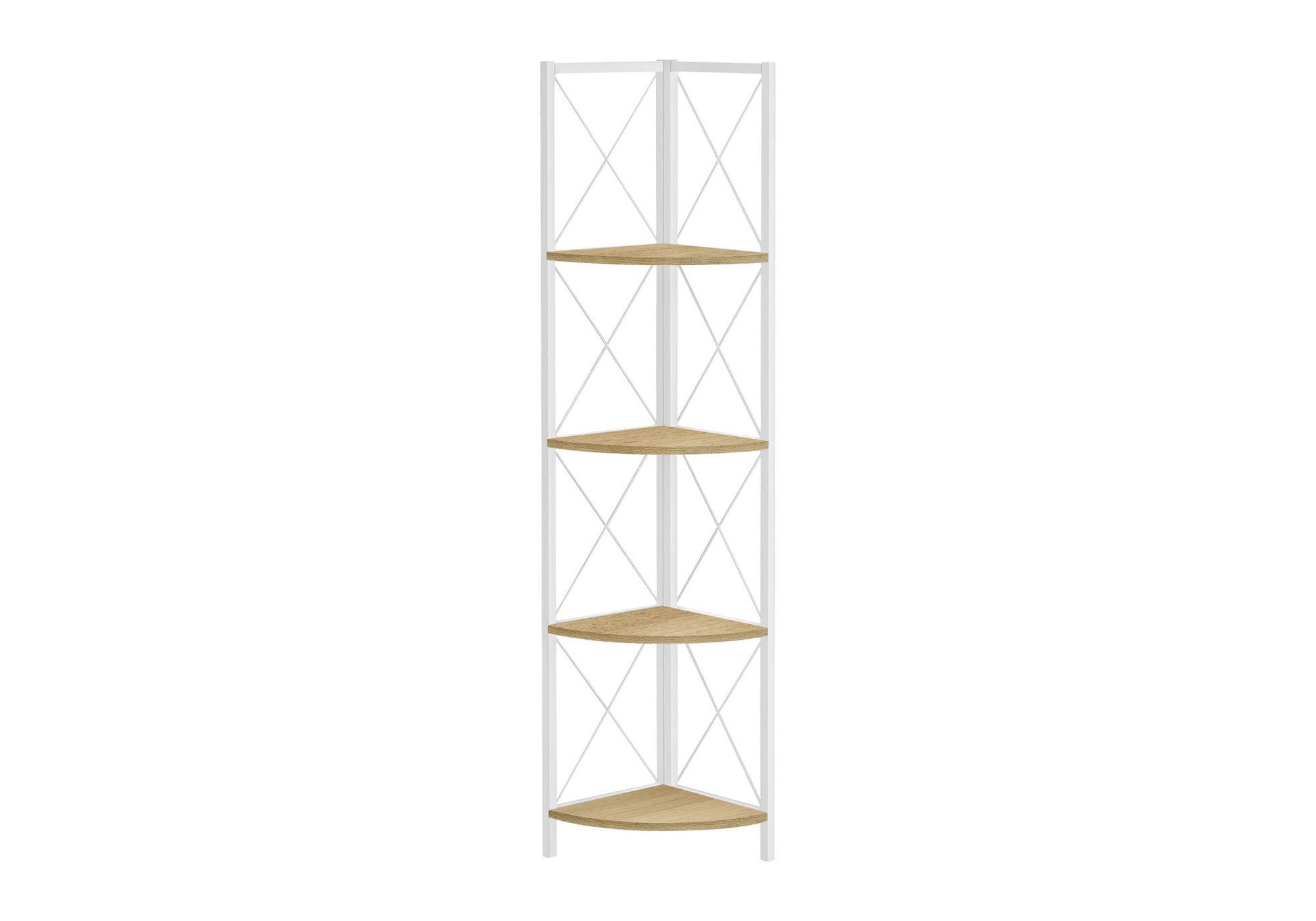Bookshelf, Bookcase, Etagere, Corner, 4 Tier, Office, Marble Look Contemporary & Modern