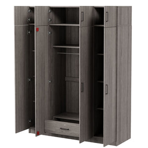 Contemporary 4 Door Wardrobe With 1 Drawer And Top Cabinet