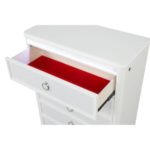 Abigale - 5 Drawer Chest With LED Lighting - White