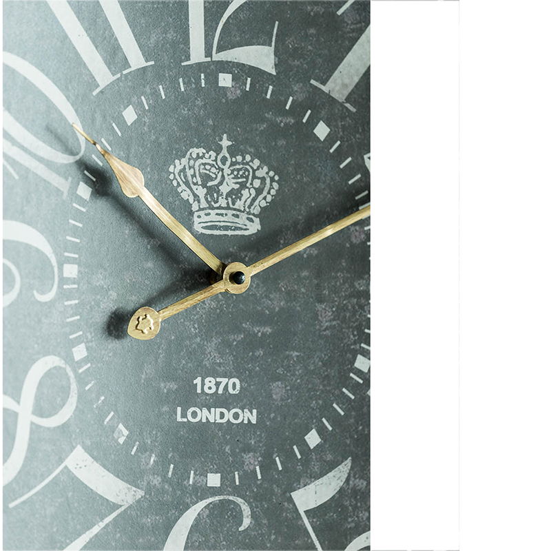 Large Vintage Rectangular Wall Clock With Numerals, Home Decor Accent Clock - White / Black