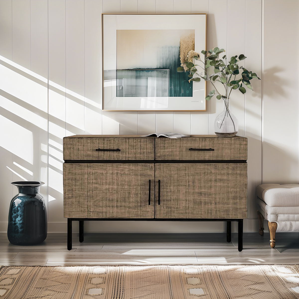 Kai - Accent Cabinet With Doors - Brown / Olive