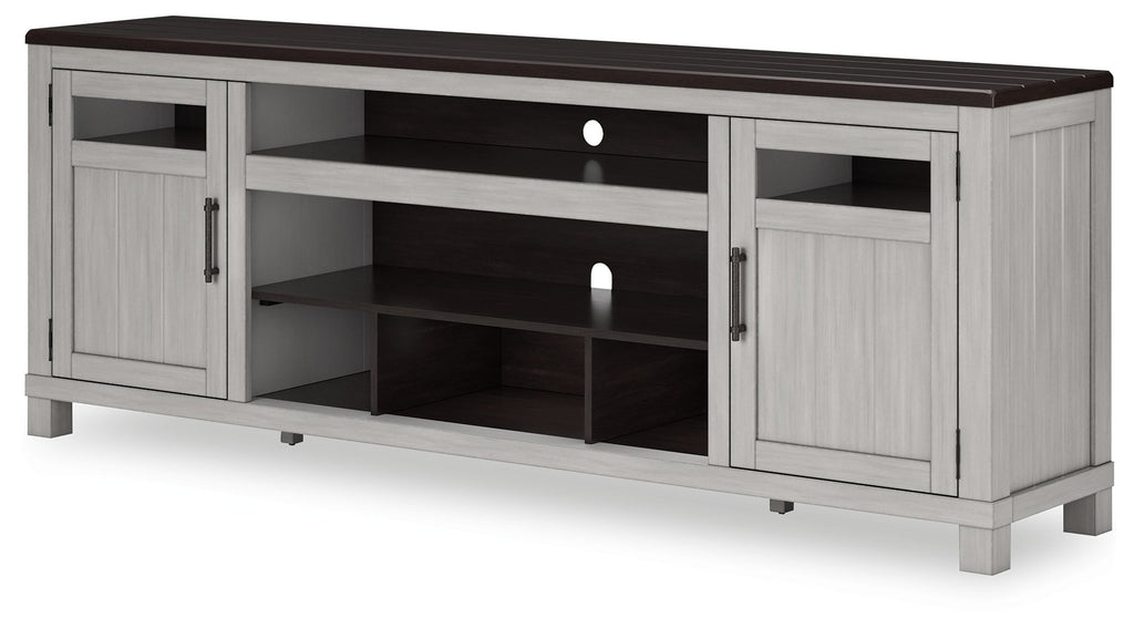 Darborn - XL TV Stand With Fireplace Option - Gray / Brown