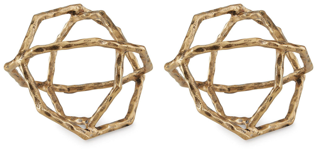 Laddington - Sculpture (Set of 2) - Antique Brass Finish