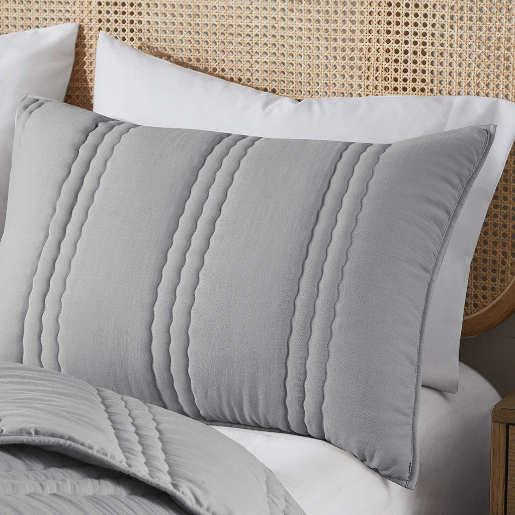 Dune - Poly Gauze Queen Quilt Set - Gray