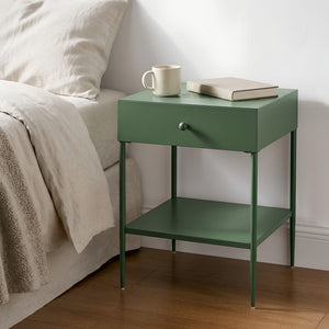 Colette - 1 Drawer Nightstand With Bottom Shelf - Green
