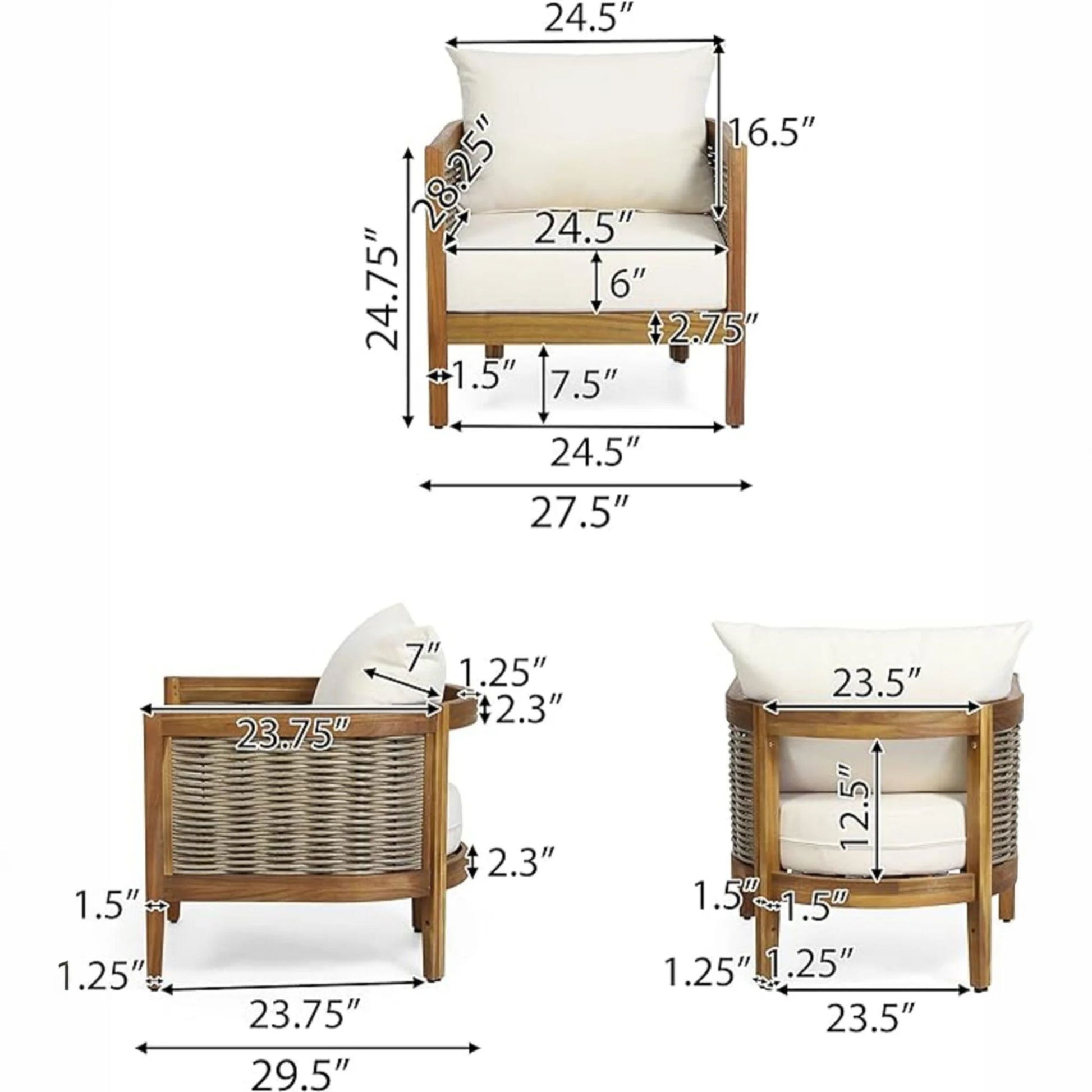 Outdoor Seating Group With Cushions And Coffee Table