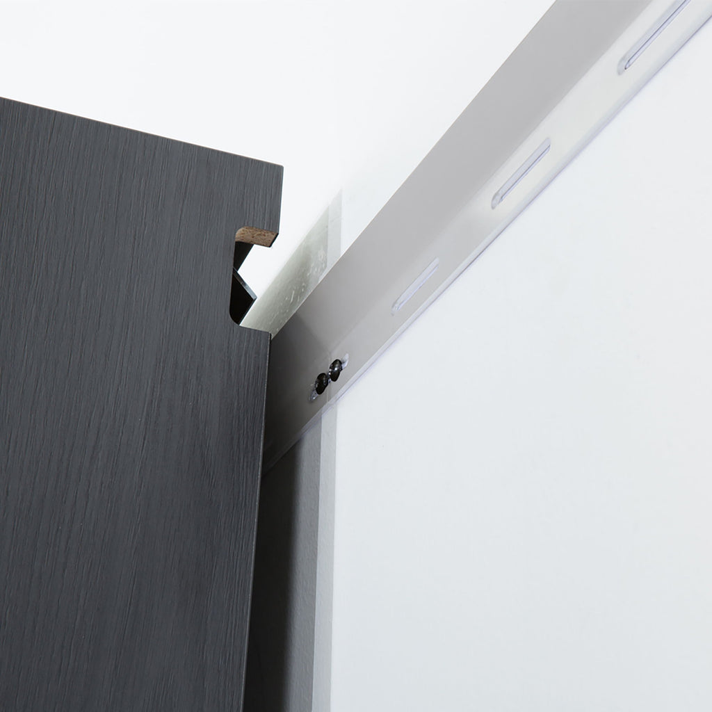 Astro Series - Wall Storage Cabinet With Soft Closing Drawers - Metallic Gray