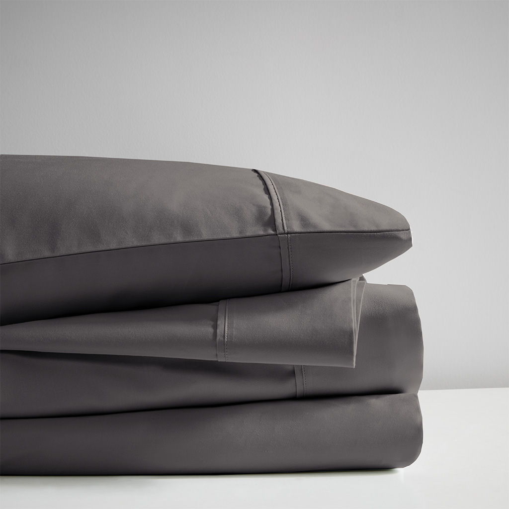 600 Thread Count - Cooling Cotton Blend 4 Piece Sheet Set - Charcoal
