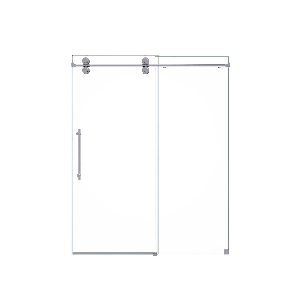 Frameless Single Sliding Shower Door With Clear Tempered Glass
