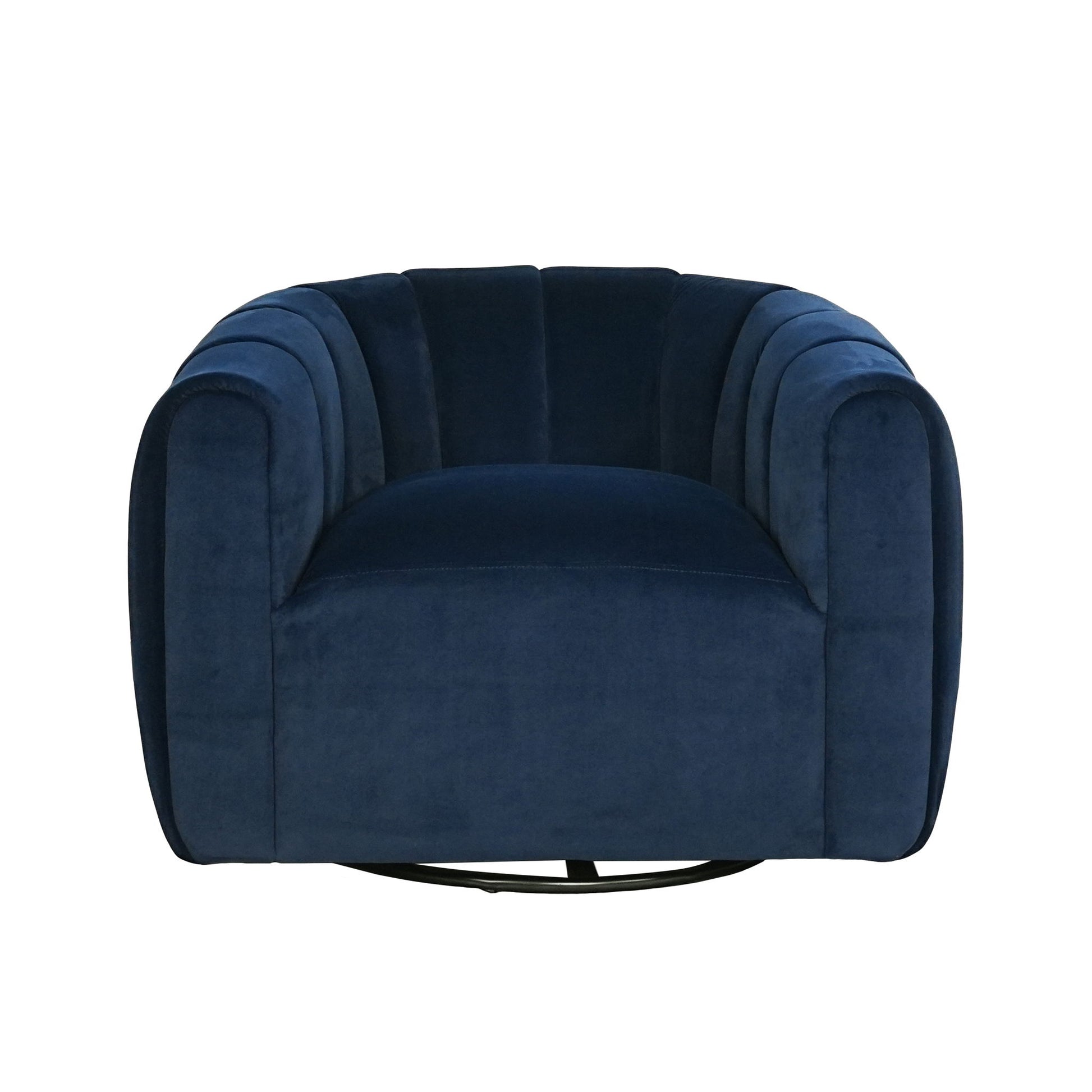 Serenizia - Upholstered Swivel Chair With Channel Tufted
