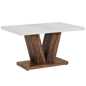Dining Table With Pedestal Base For 4 - 6 People