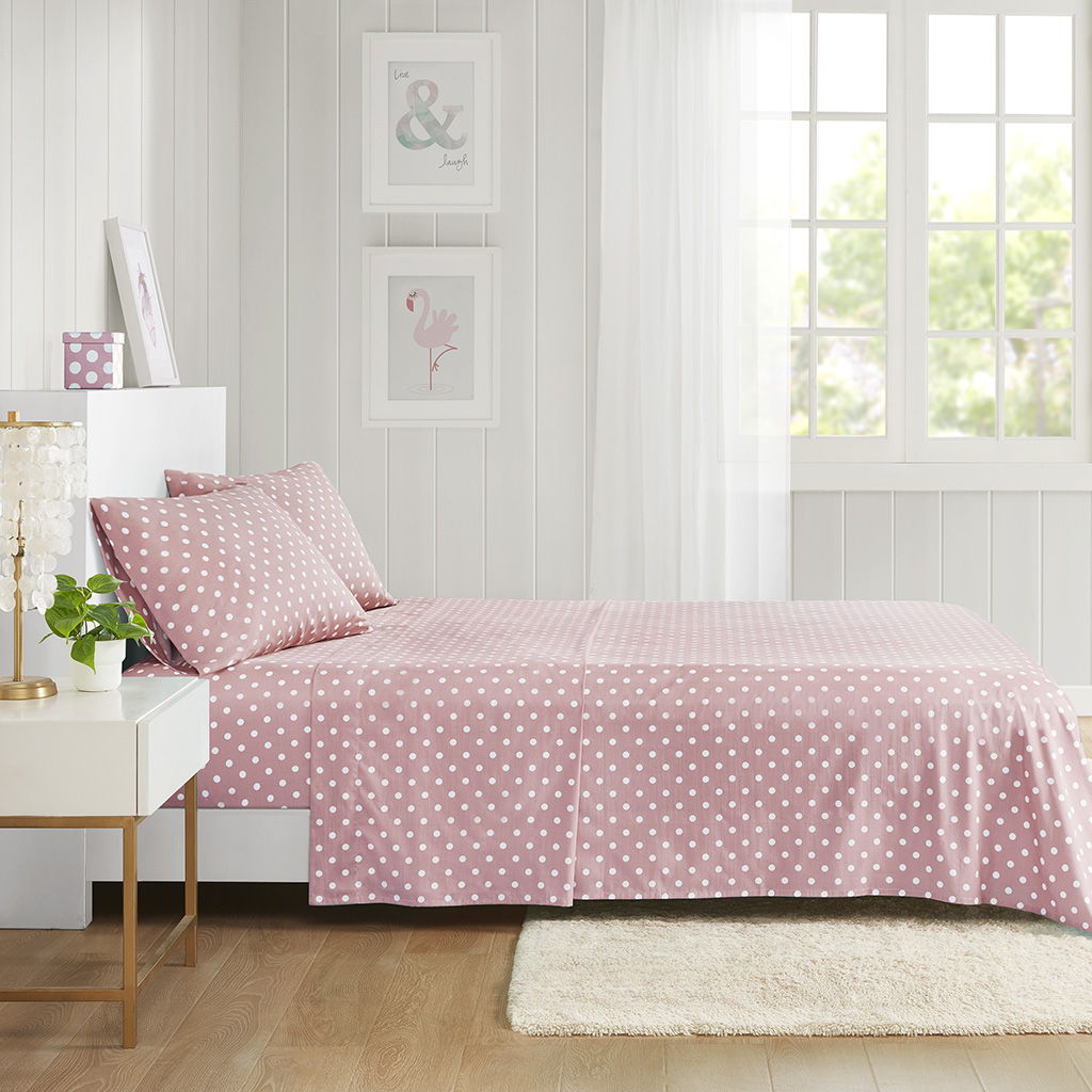 Polka Dot - Twin Sheet Set - Pink