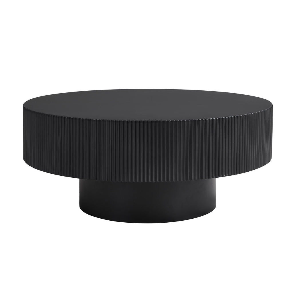 Elegant Round Coffee Table With Thick Tabletop