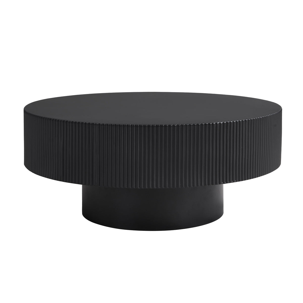Elegant Round Coffee Table With Thick Tabletop