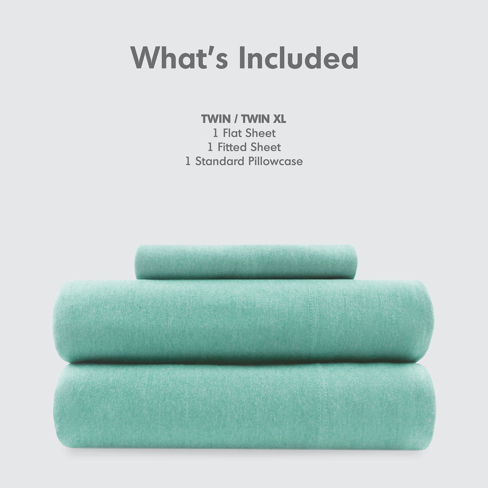 Cotton Blend Jersey Knit - Twin All Season Sheet Set - Aqua