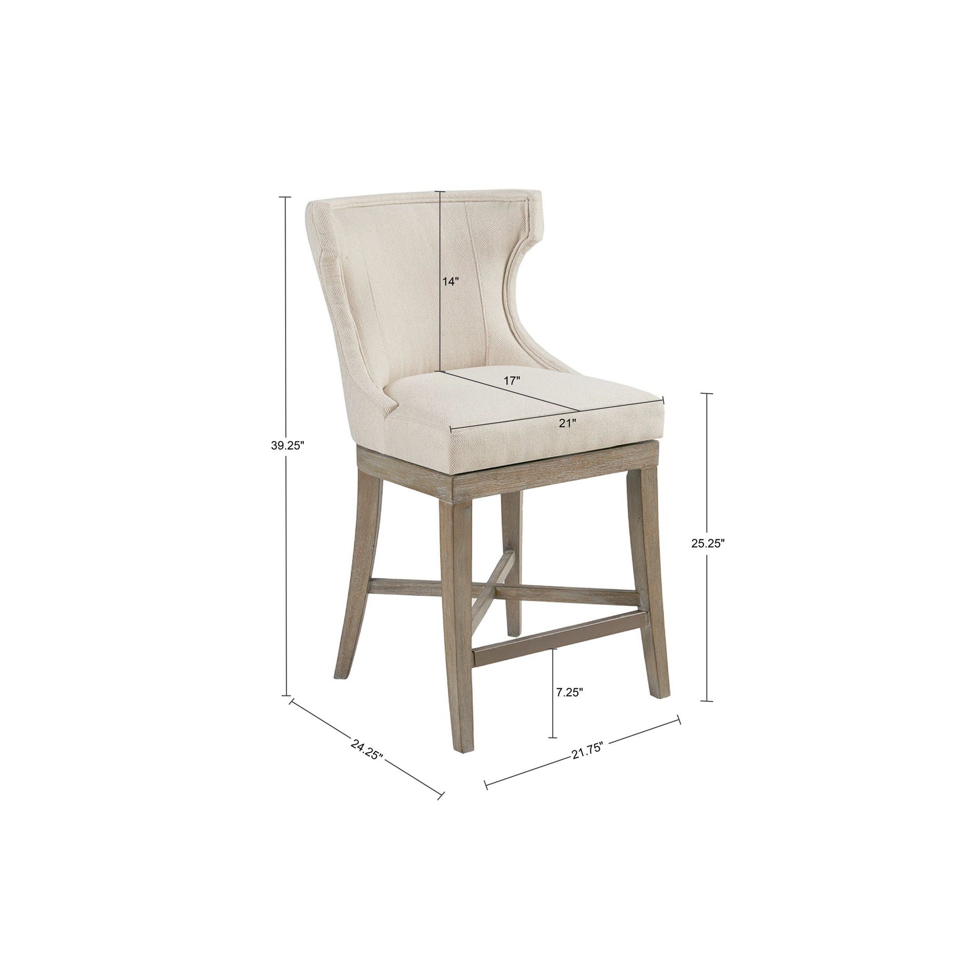 Carson - Counter Stool With Swivel Seat - Cream