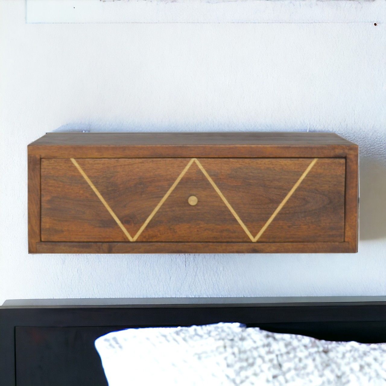 Floating Bedside Table - Chestnut