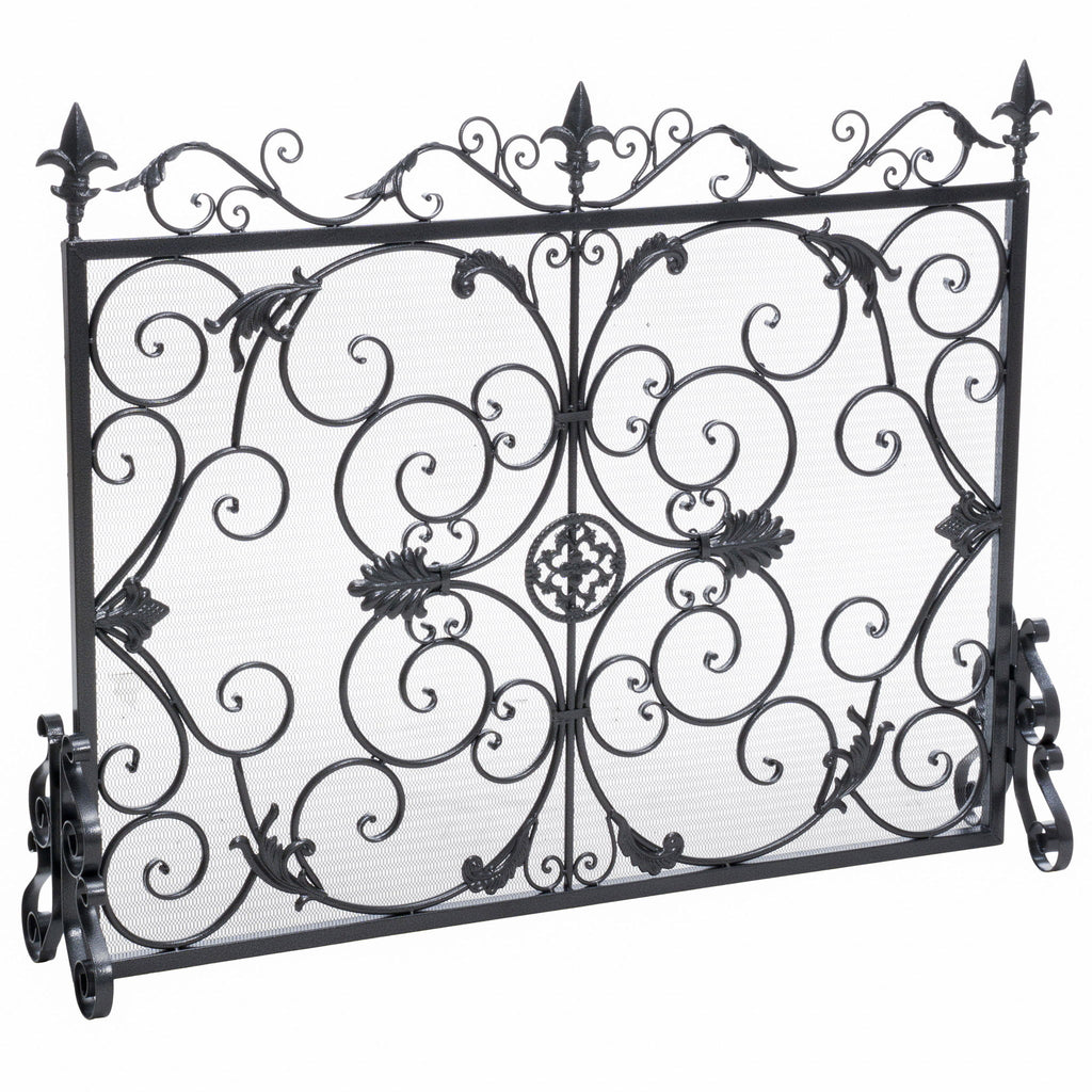 Darcie - Wrought Fireplace Screen, Ornate Design