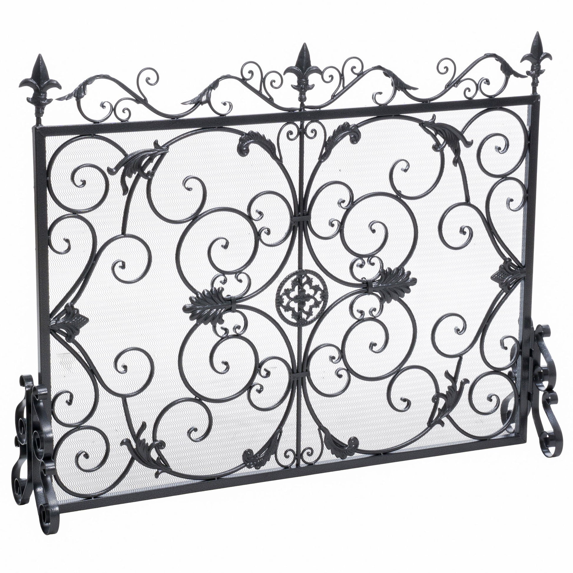 Darcie - Wrought Fireplace Screen, Ornate Design