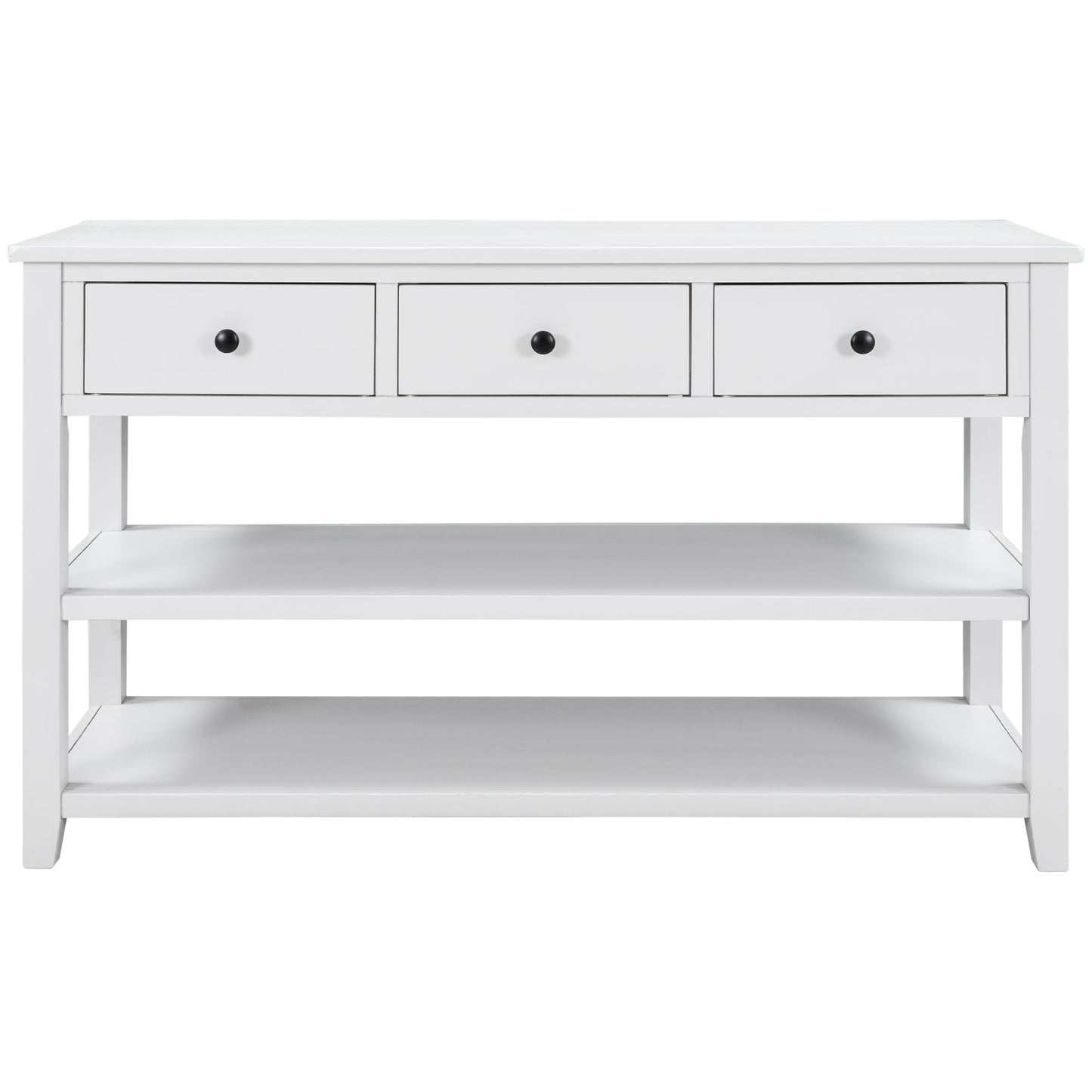 Gewnee - 3 Tier Console Table With 3 Drawers And Shelves - White