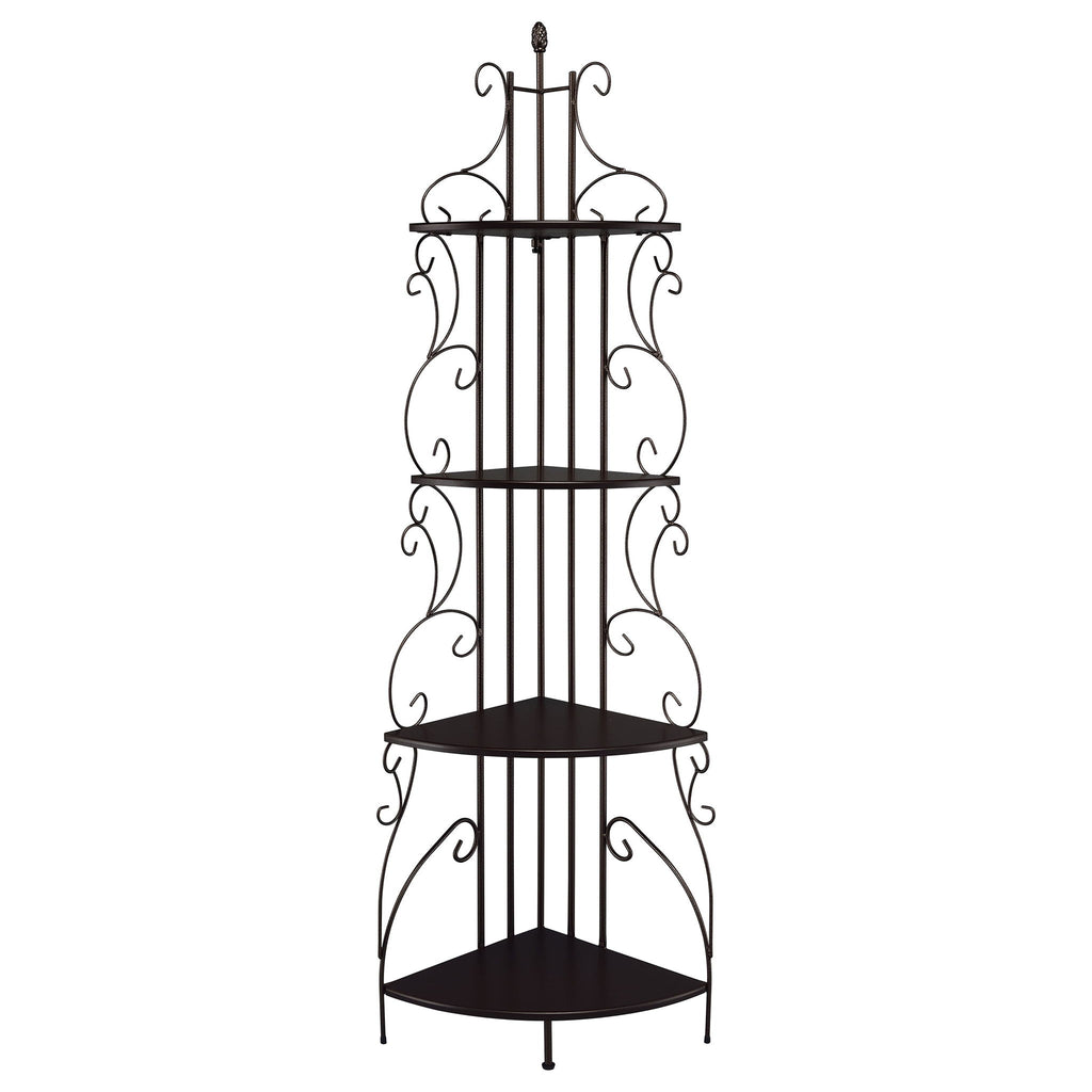 4 Shelf Corner Bookcase - Cappuccino