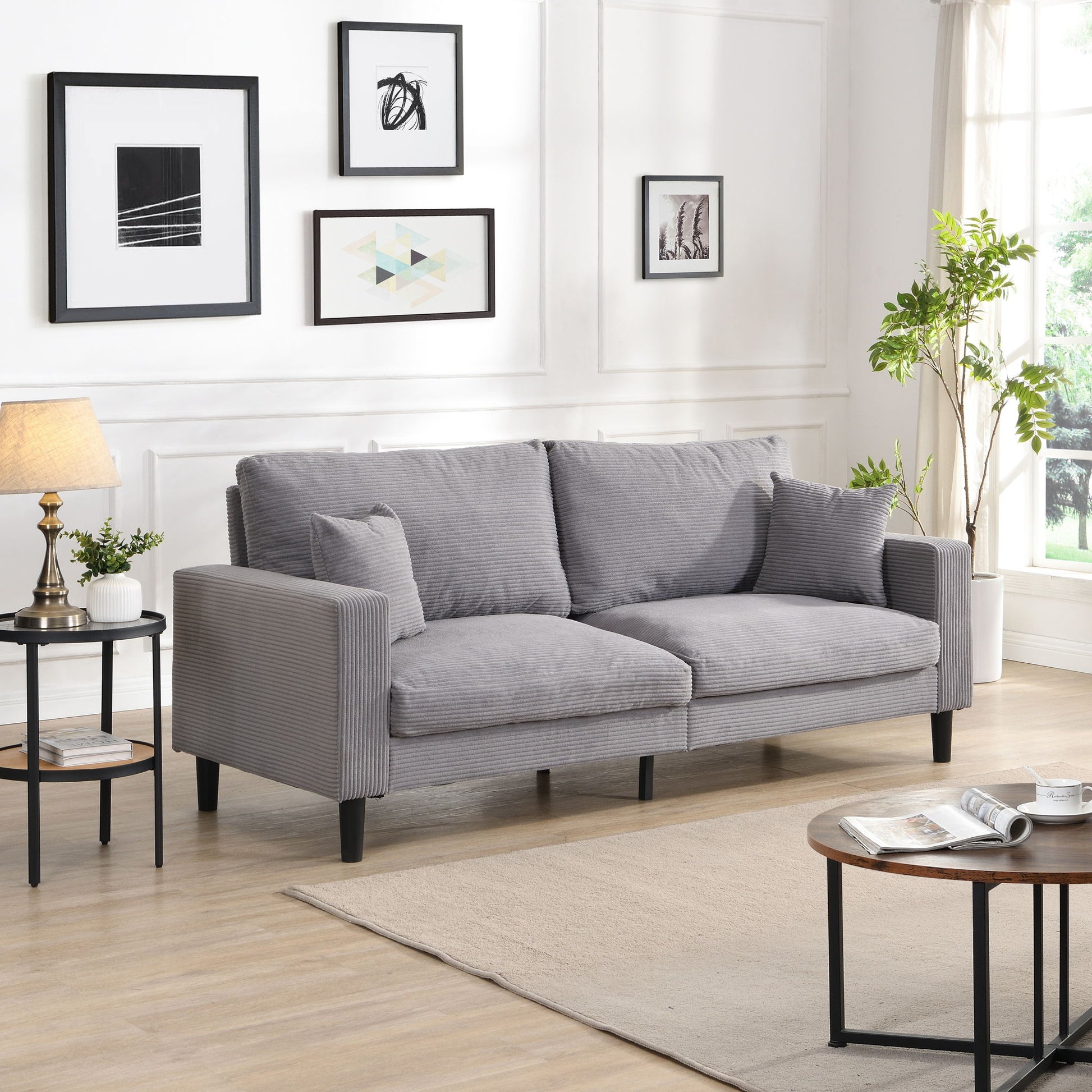 Modern Upholstered Resilience Three Seater Sofa