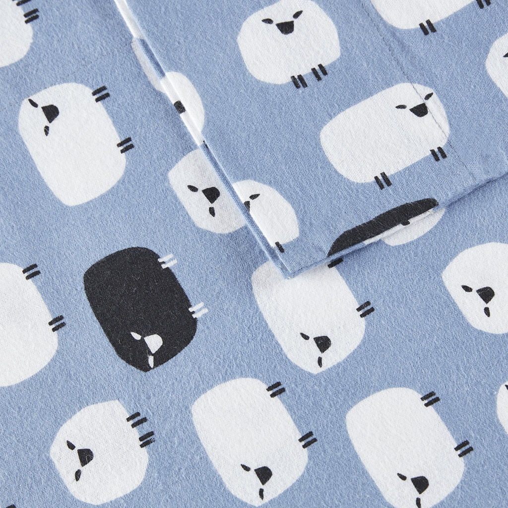 Flannel - Queen Sheet Set - Blue Sheep