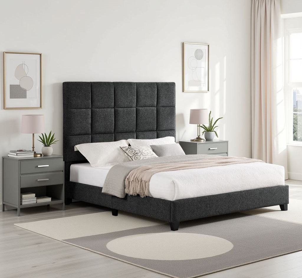 Squares Upholstered Platform Bed