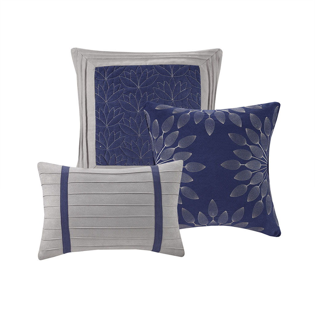 Palmer - Queen Piece Comforter (Set of 7) - Blue