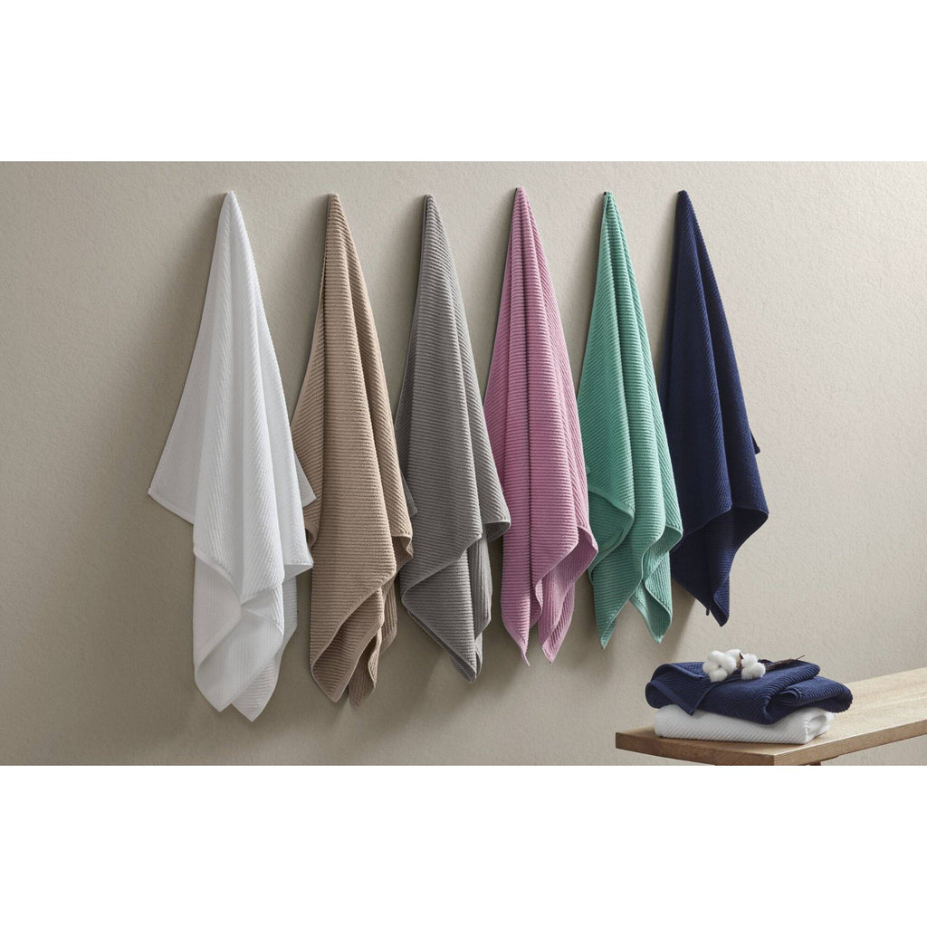 Diagonal Ribbed - 6 Piece Washcloths Set - Pink