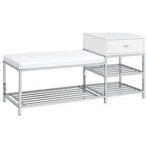 Yesler - 1 Drawer Storage Bench - Glossy White