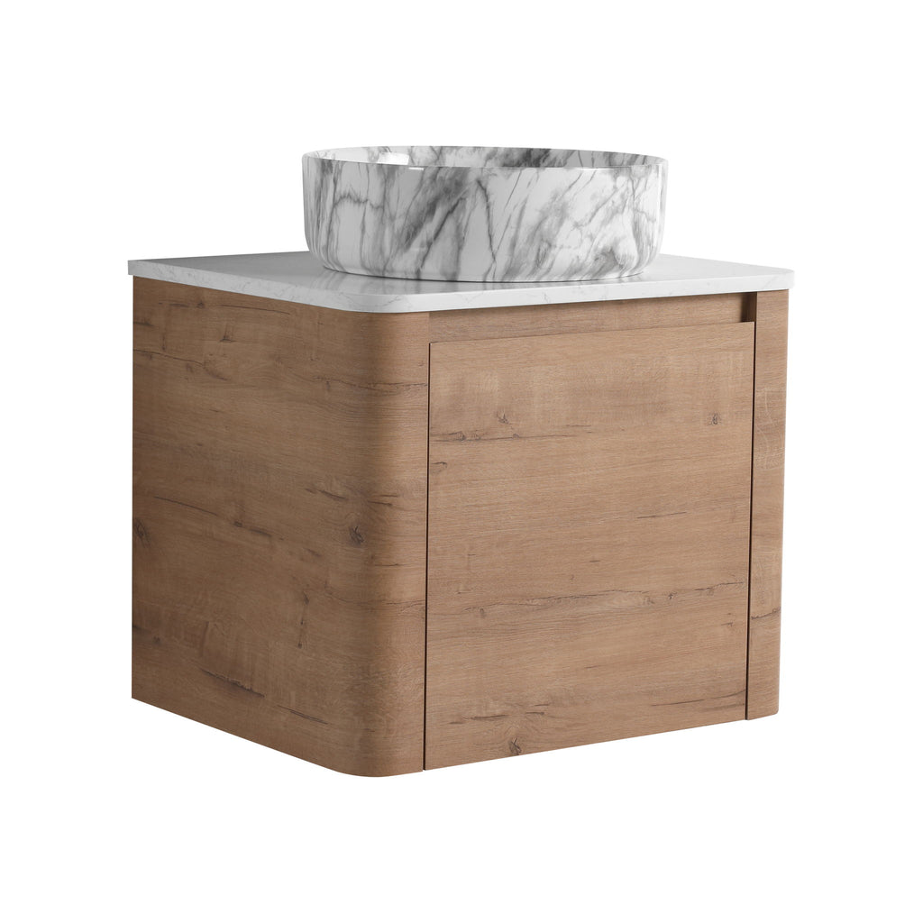 Wall Mounted Bathroom Vanity With Art Sink & 1 Soft Close Door