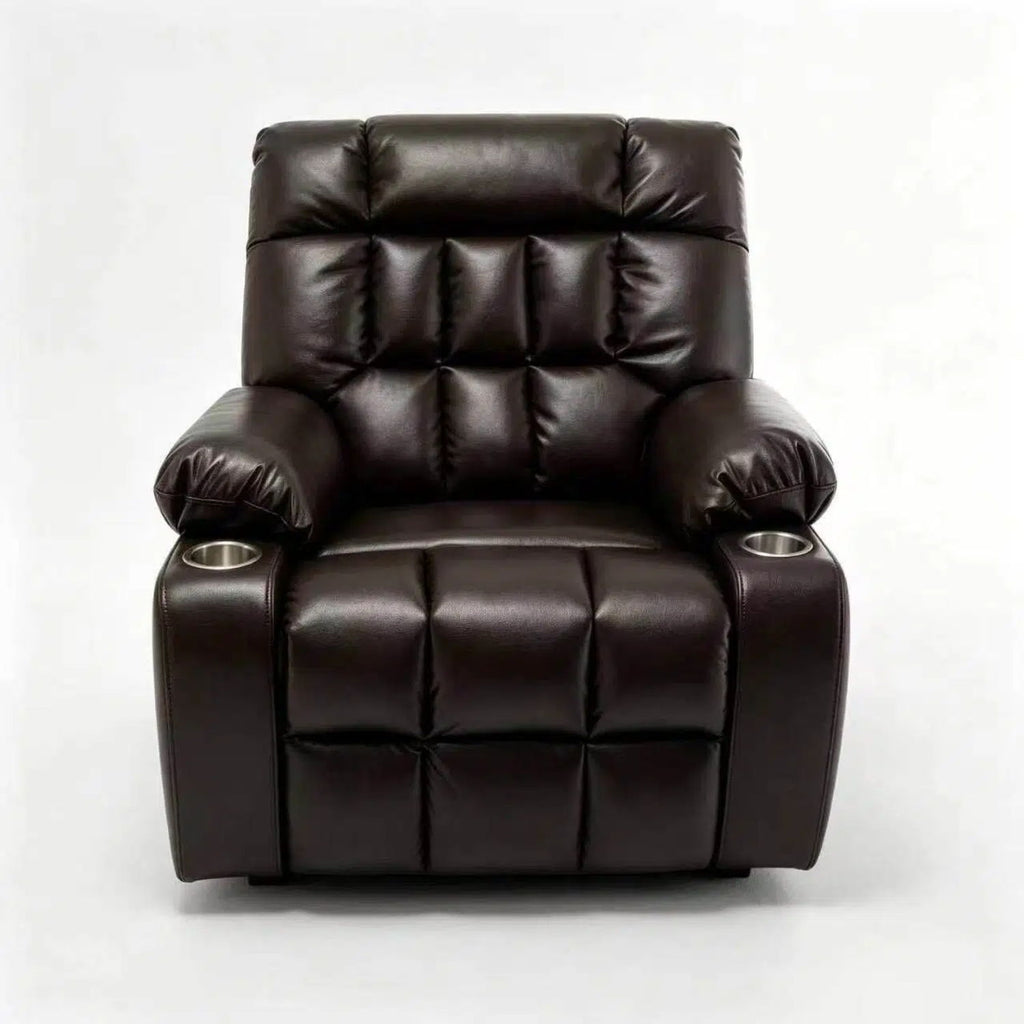 Lift Chair With Heat & Massage, 2 Pockets, 2 Cup Holders, Dual Remote - Wine Red