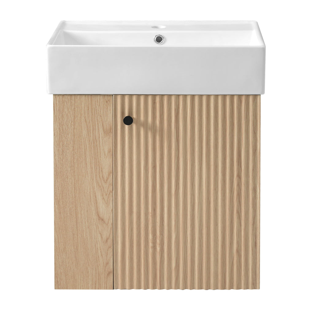 Modern Floating Bathroom Vanity With Ceramic Basin Perfect For Small Bathrooms