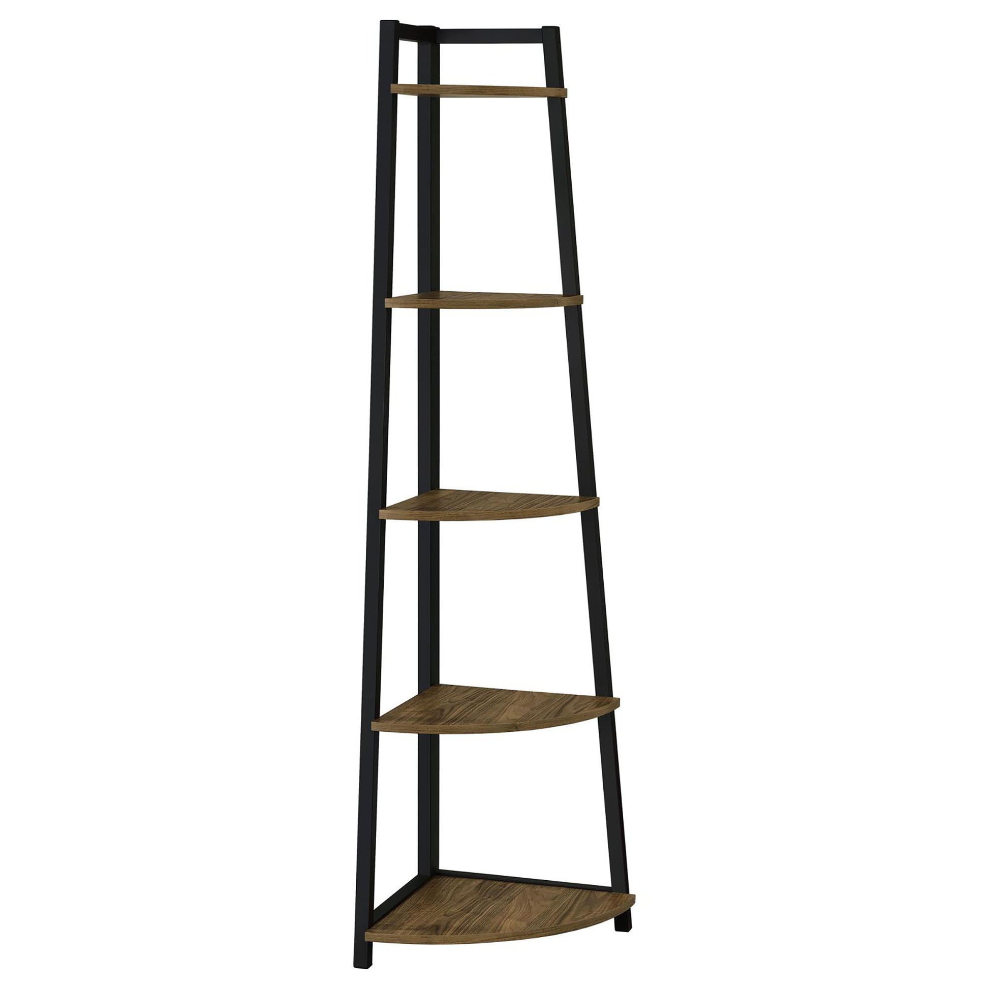 5 Tier Corner Bookcase - Brown
