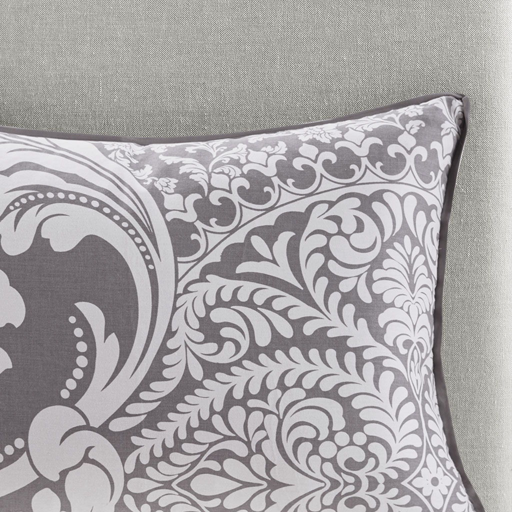 Vienna - California King 7 Piece Printed Comforter Set - Gray