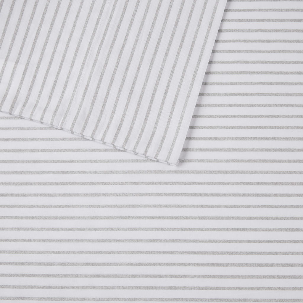 200 Thread Count Printed Cotton - King Sheet Set - Gray Stripe