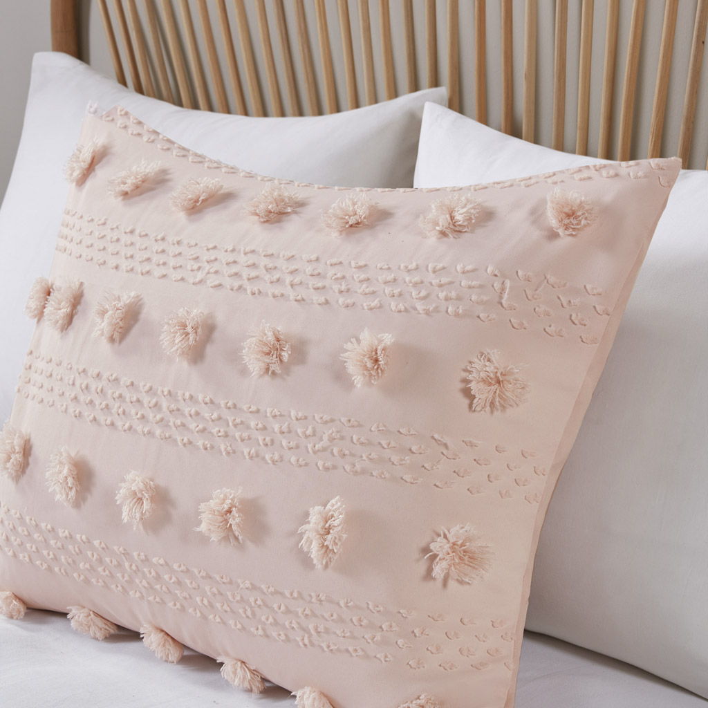 Lucy - Clip Jacquard Twin Comforter Set - Pink