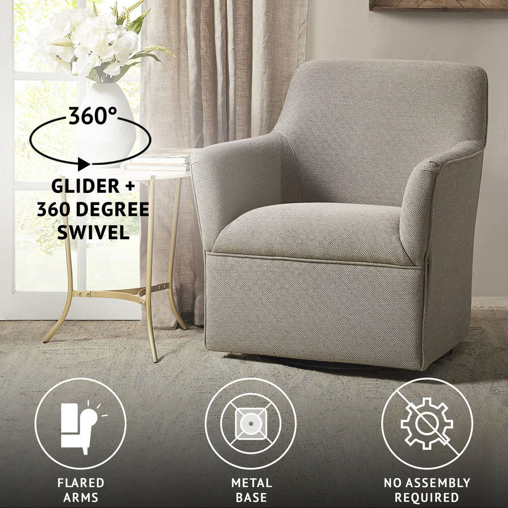 Augustine - Swivel Glider Chair - Gray / Taupe
