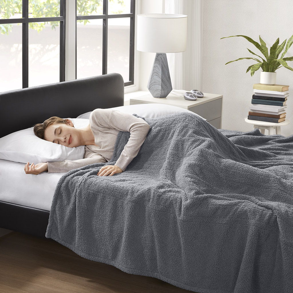 Dream Soft Heated - Queen Blanket - Gray