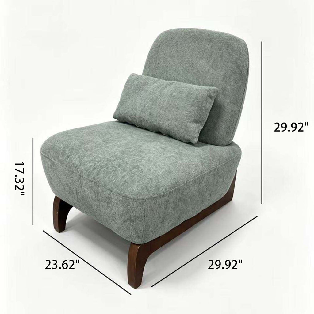 Curved Base Lazy Lounge Accent Chair - Blue / Brown