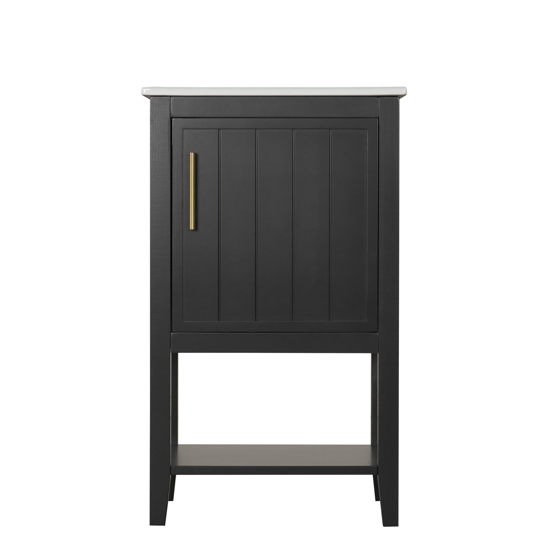 Modern Bathroom Vanity With Sink, Soft-Closing Door And Open Shelf