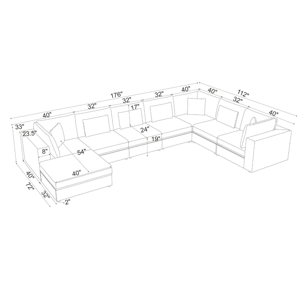 Upholstered Modular Sectional & Custom Configuration