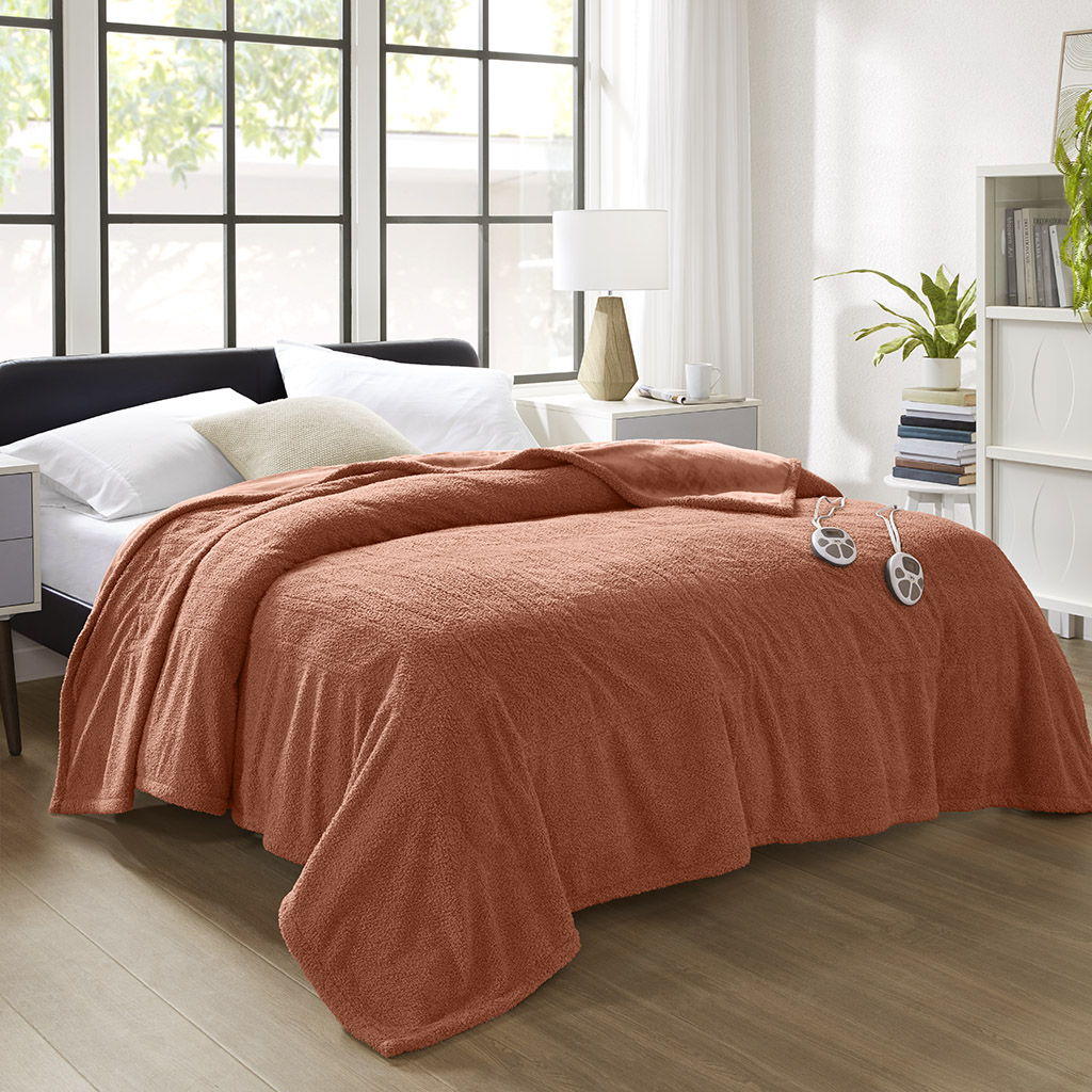 Dream Soft Heated - King Blanket - Rust
