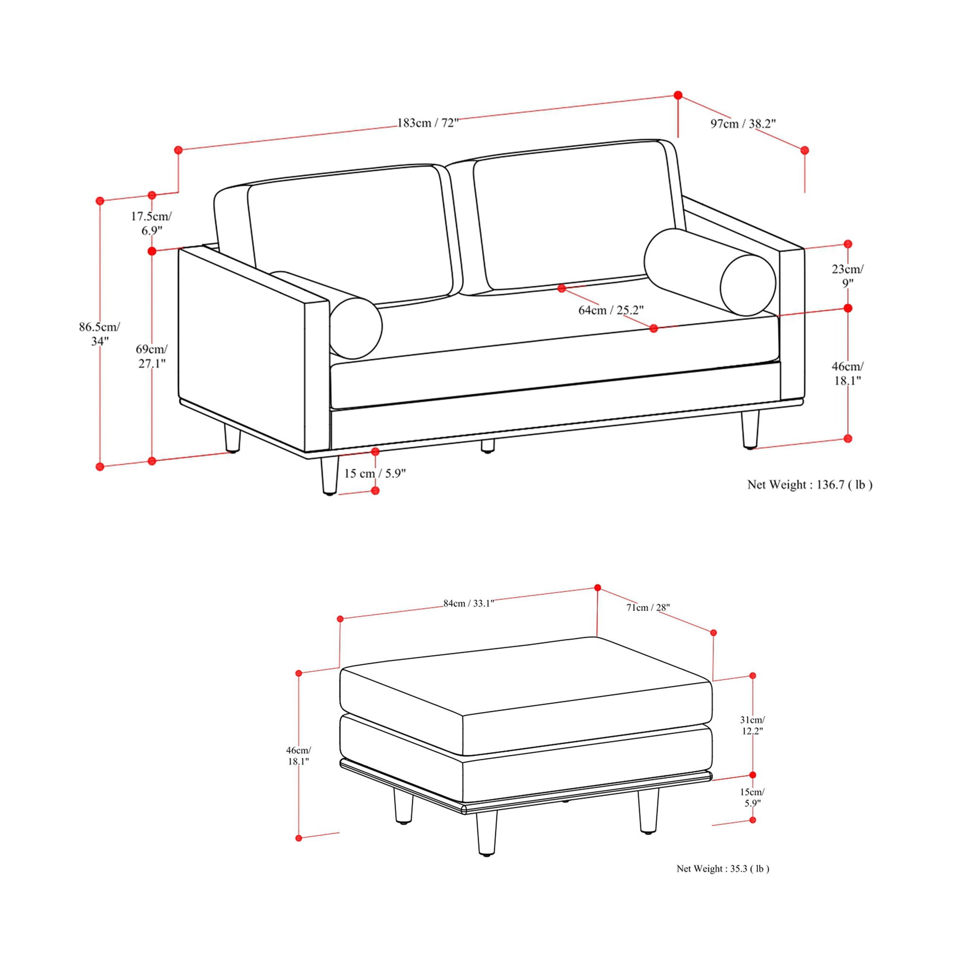 Morrison - Sofa And Ottoman Set