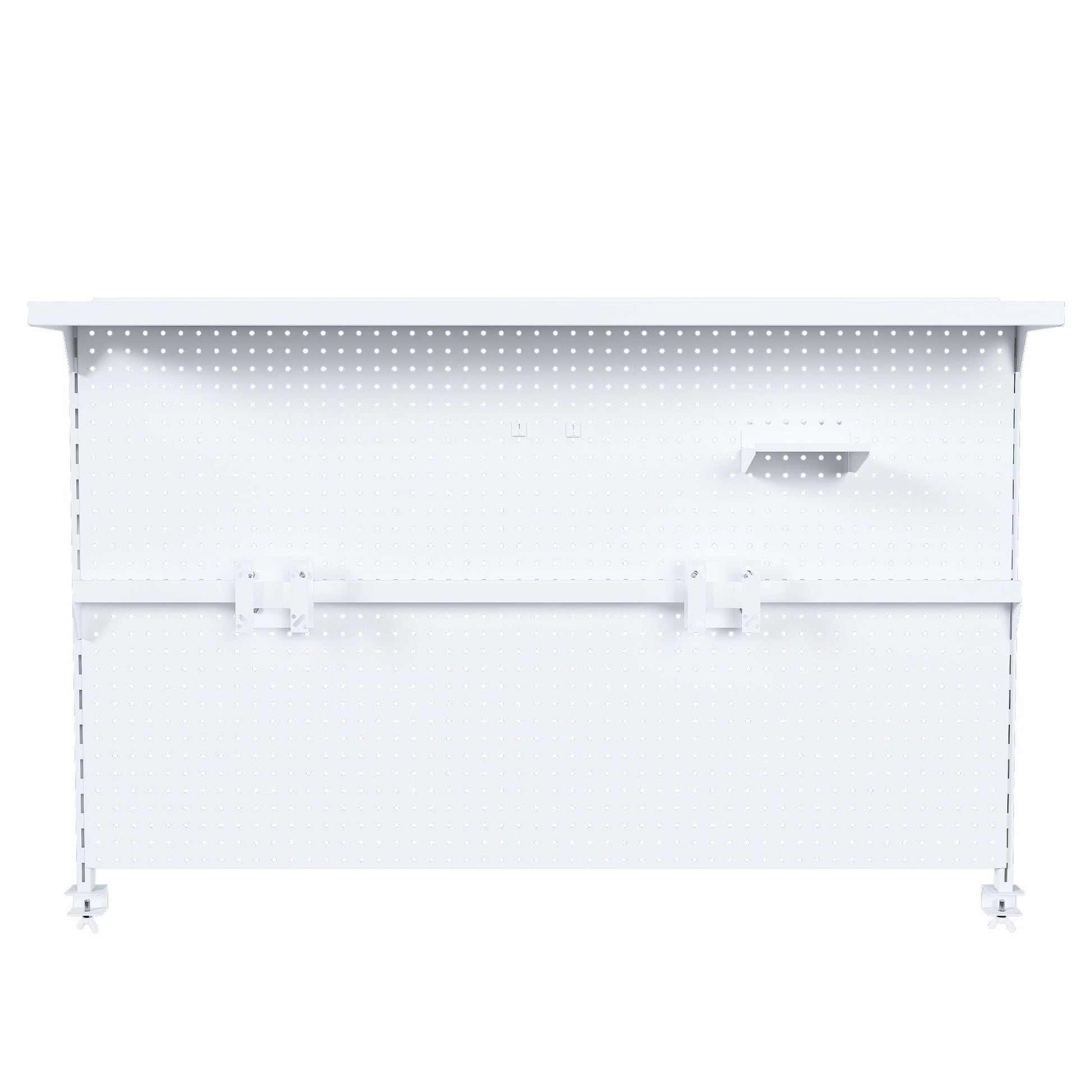 Clamp On Desk Pegboard With Single Monitor Stand