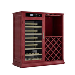 69 Bottle Wine Fridge With Touch Control, LED Lighting, Humidity Regulation - Cherry
